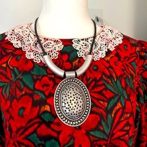 vintage Pewter & Leather Necklace